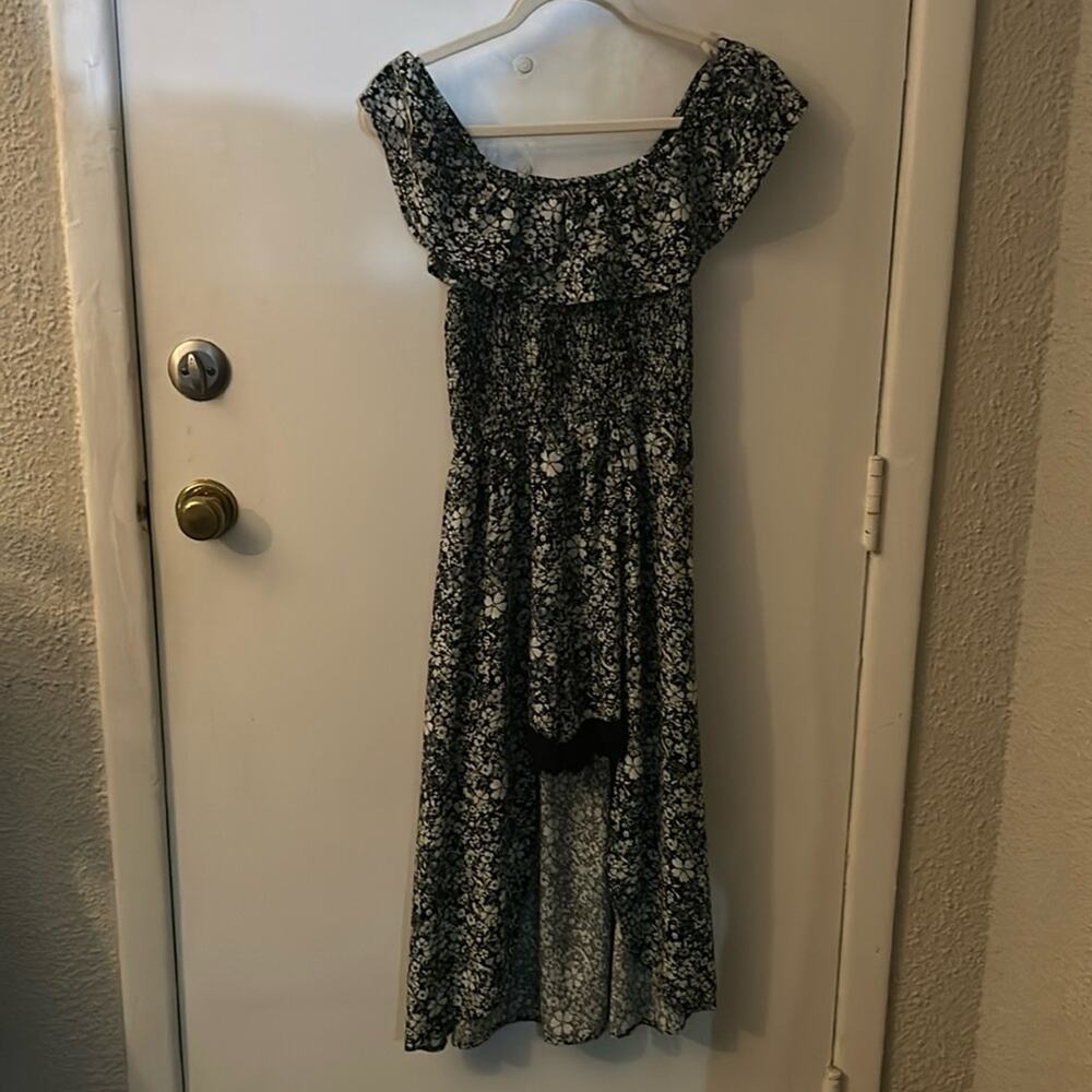 Art Class Floral Shirred Waist High Low Dress XL Boho Fairycore Mermaid Whimsy